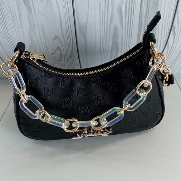 JUICY COUTURE Bling Bling Chain Shoulder Bag Black Liquorice - Picture 2 of 10